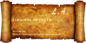 Luncanu Ariella névjegykártya